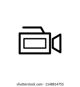 Video camera icon flat trendy