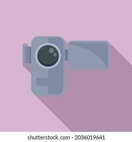 Video camera icon flat vector. Film movie. Cinema television