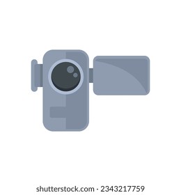 Video camera icon flat vector. Film movie. Cinema television isolated