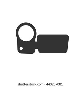 Video camera icon. Flat vector illustration in black on white background. EPS 10
