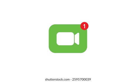video camera Icon in Geometric Shape on white background.