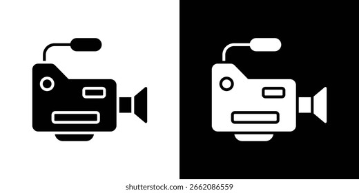Video camera icon of glyph style design vector pack