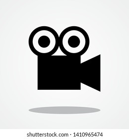 Video Camera Icon with Gray Shadow