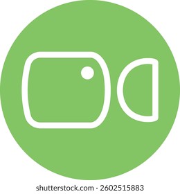 Video Camera Icon Green Circle