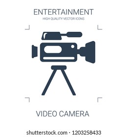 video camera icon. high quality filled video camera icon on white background. from entertainment collection flat trendy vector video camera symbol. use for web and mobile