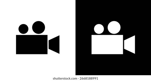 Video camera icon illustration in flat style. icon template color editable.