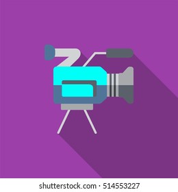 Video camera icon or illustration in flat style