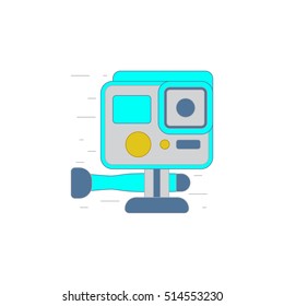 Video camera icon or illustration in outline style