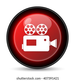 Video camera icon. Internet button on white background. EPS10 vector
