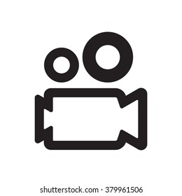 Video  camera  icon,  isolated. Flat  design.