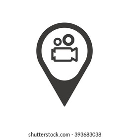 Video  camera icon,  isolated. Flat  design.
