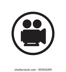 Video  camera  icon,  isolated. Flat  design.