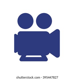 Video  camera   icon,  isolated. Flat  design.