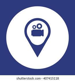 Video  camera  icon,  isolated. Flat  design.