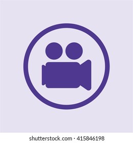 Video  camera  icon,  isolated. Flat  design.