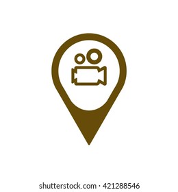 Video camera  icon,  isolated. Flat  design.