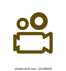 Video  camera  icon,  isolated. Flat  design.