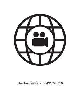 Video  camera  icon,  isolated. Flat  design.