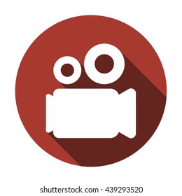 Video camera  icon,  isolated. Flat  design.