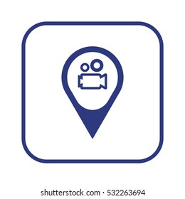 Video  camera  icon, isolated. Flat  design. 