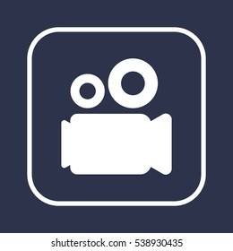 Video  camera  icon, isolated. Flat  design. 