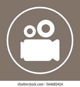 Video  camera  icon, isolated. Flat  design. 