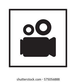 Video  camera  icon, isolated. Flat  design. 