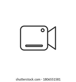 Icono de cámara de vídeo aislado en fondo blanco. Símbolo multimedia moderno, simple, vector, icono para el diseño de sitios web, aplicación móvil, ui. Ilustración vectorial