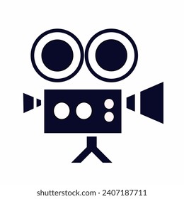 Video camera icon isolated on white