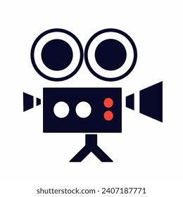 Icono de cámara de vídeo aislado en blanco