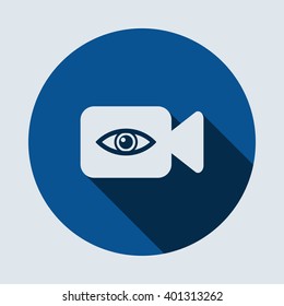 Video camera Icon  isolated vector flat design