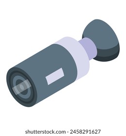 Video camera icon isometric vector. Round the clock surveillance. Controlled monitoring