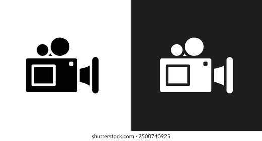 Video camera icon line art vector