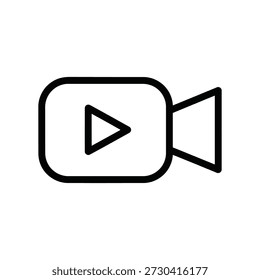 Video Ilustración vectorial de arte de línea de icono de cámara
