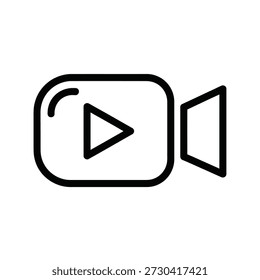 Video Icono de la cámara Vector de arte de línea aislado