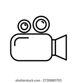 Video Icono de la cámara Vector de arte de línea diseño aislado