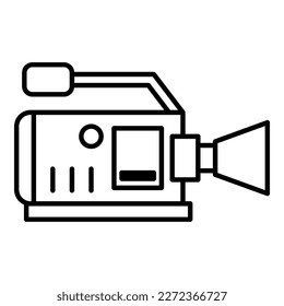 Plantilla de diseño de línea de iconos de cámara de vídeo