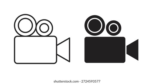 Video Icono de la cámara con las versiones de la línea y de la silueta.