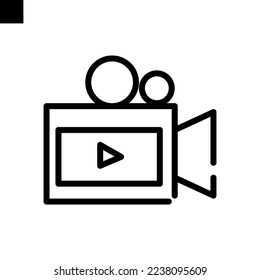 video camera icon line style vector