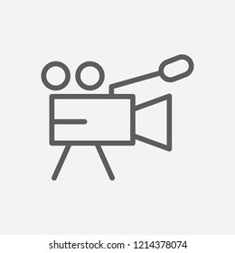 Video camera icon line symbol. Isolated vector illustration of  icon sign concept for your web site mobile app logo UI design.