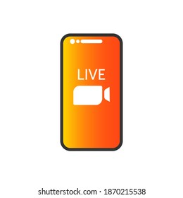 Video camera icon - Live media streaming application for the phone, conference video calls with several people at the same time vector icon 