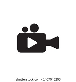 video camera icon logo design template