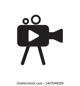 video camera icon logo design template