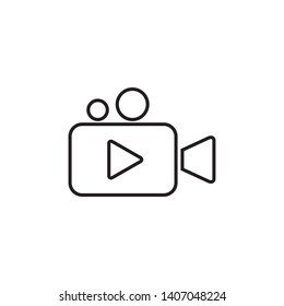 video camera icon logo design template
