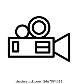 video camera icon or logo illustration outline black style