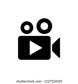 Video camera icon or logo isolated sign symbol vector illustration - high quality black style vector icons.