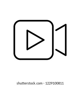 Video camera icon or logo isolated sign symbol vector illustration - high quality black style vector icons.