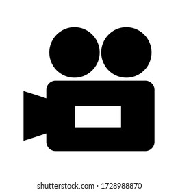 icono de cámara de vídeo o logotipo símbolo de señalización aislado ilustración vectorial - iconos vectoriales de estilo negro de alta calidad
