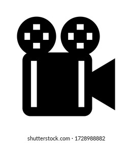 icono de cámara de vídeo o logotipo símbolo de señalización aislado ilustración vectorial - iconos vectoriales de estilo negro de alta calidad

