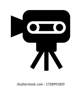 icono de cámara de vídeo o logotipo símbolo de señalización aislado ilustración vectorial - iconos vectoriales de estilo negro de alta calidad

